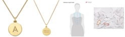 kate spade new york  12k Gold-Plated Initials Pendant Necklace, 17" + 3" Extender 